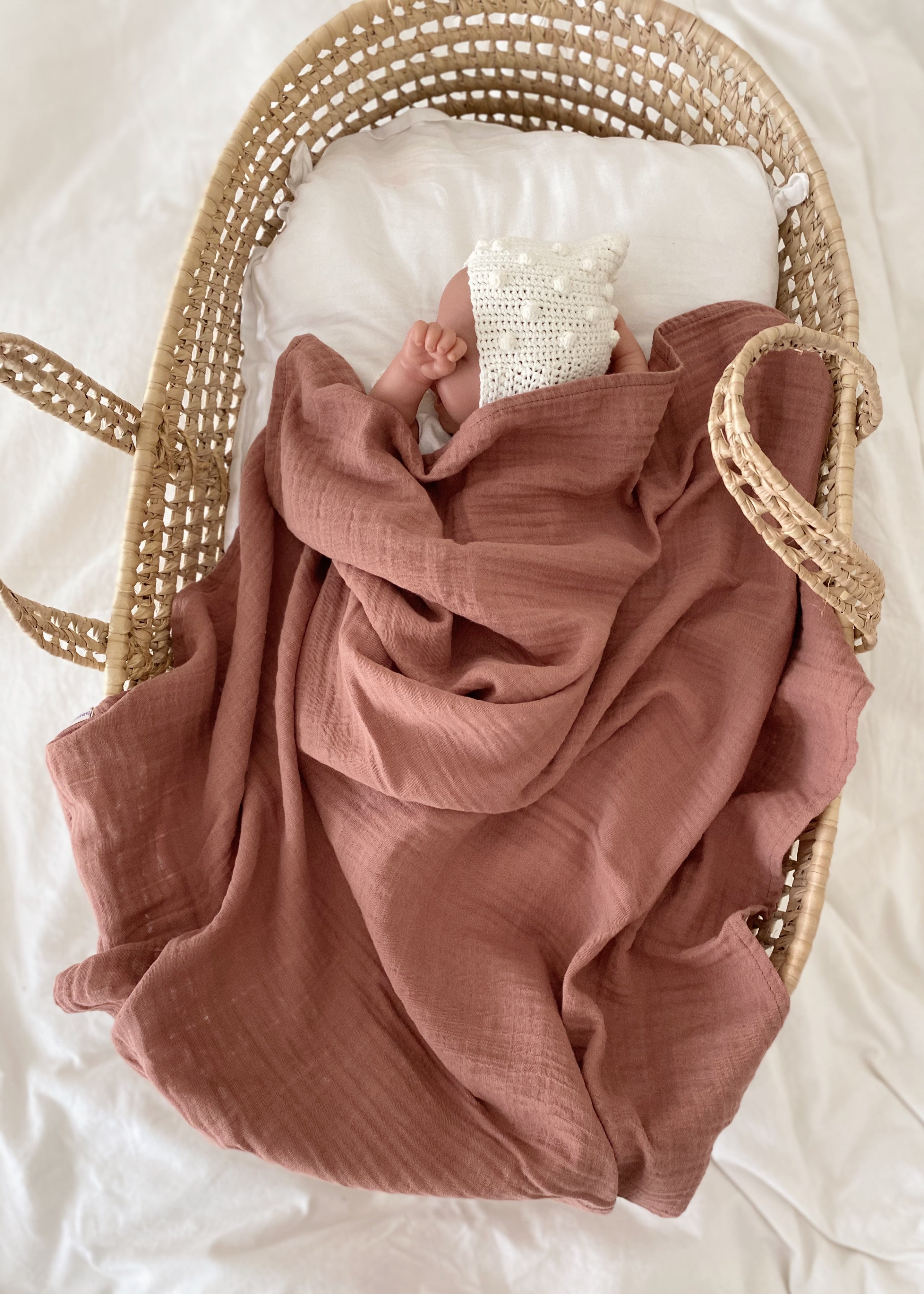 Muslin blanket Dusty rose