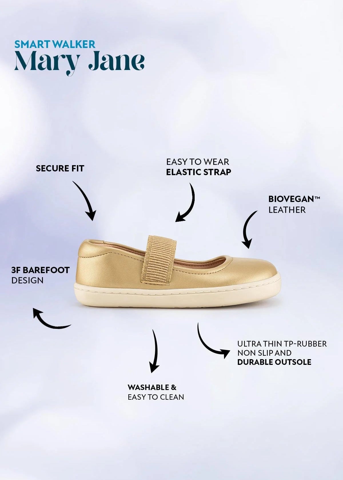 Smart Walker Mary Jane Gold Star