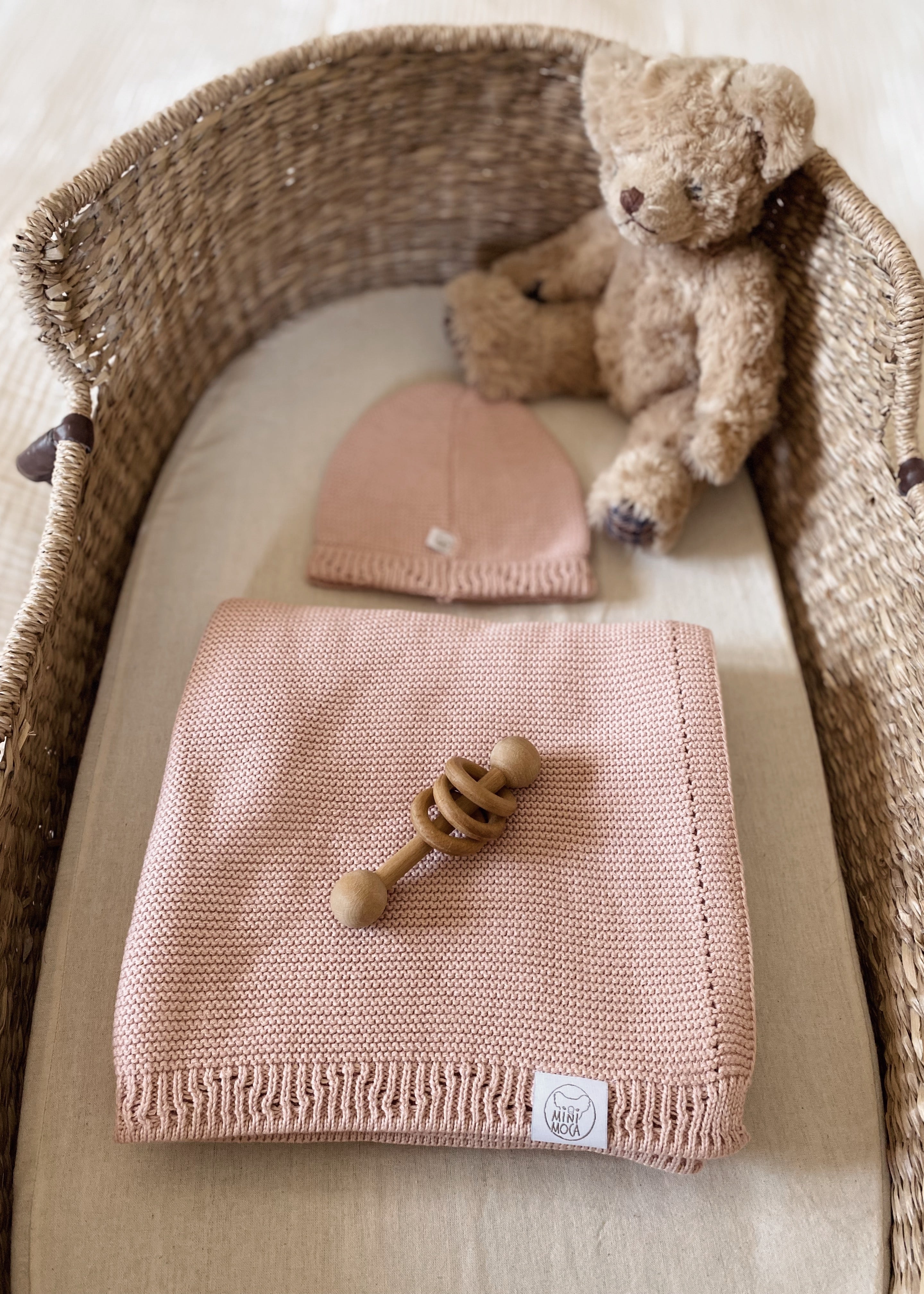 MiniLuna blanket & hat Pink